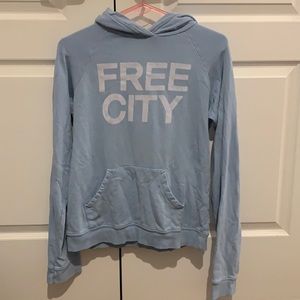 FREE CITY sky blue hoodie
